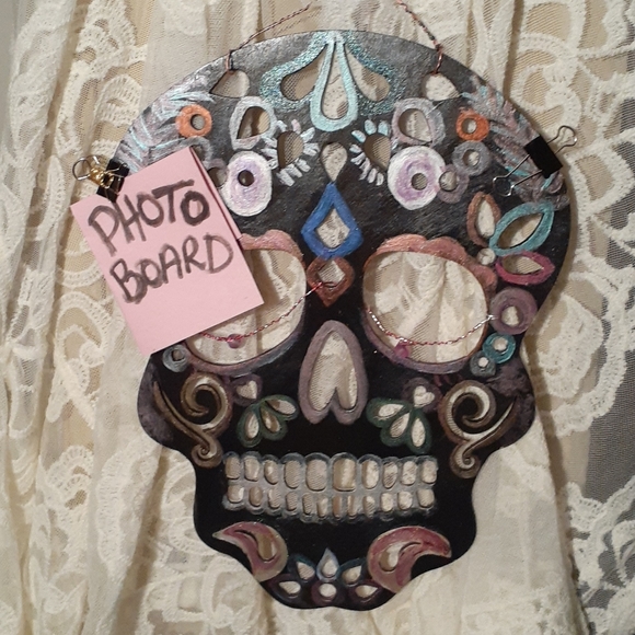 Sugar Skull Photo Board- hand painted - Picture 2 of 4